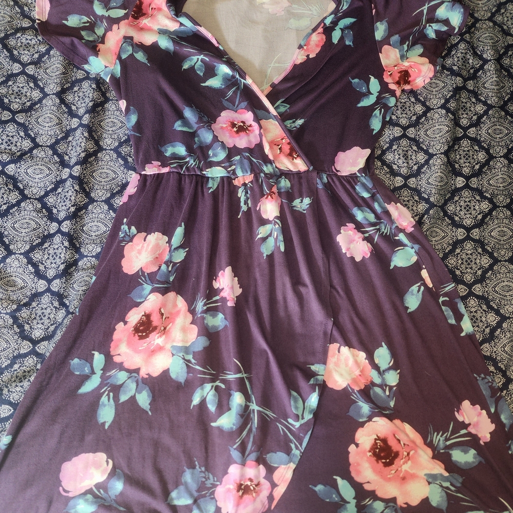 Honeyme Purple and Pink Floral Top